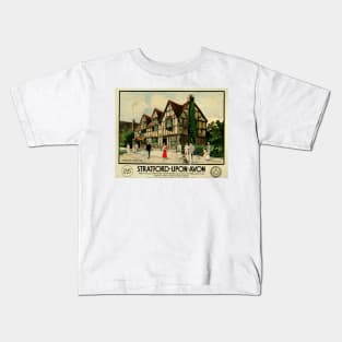 STRATFORD UPON AVON Shakespeare's Birthplace London Midland Scottish Railway Company Advert Kids T-Shirt